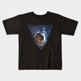 Astronaut Space Cat in Galaxy Kids T-Shirt